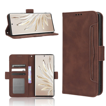 Honor 70 5G Skin Feel PU Leather Wallet Phone Case with Card Slots, Cash Pocket, Magnetic Closure, Built-In Stand, Full Protection TPU Cover