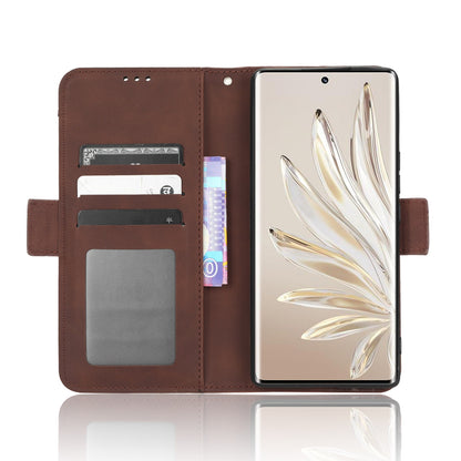 Honor 70 5G Skin Feel PU Leather Wallet Phone Case with Card Slots, Cash Pocket, Magnetic Closure, Built-In Stand, Full Protection TPU Cover