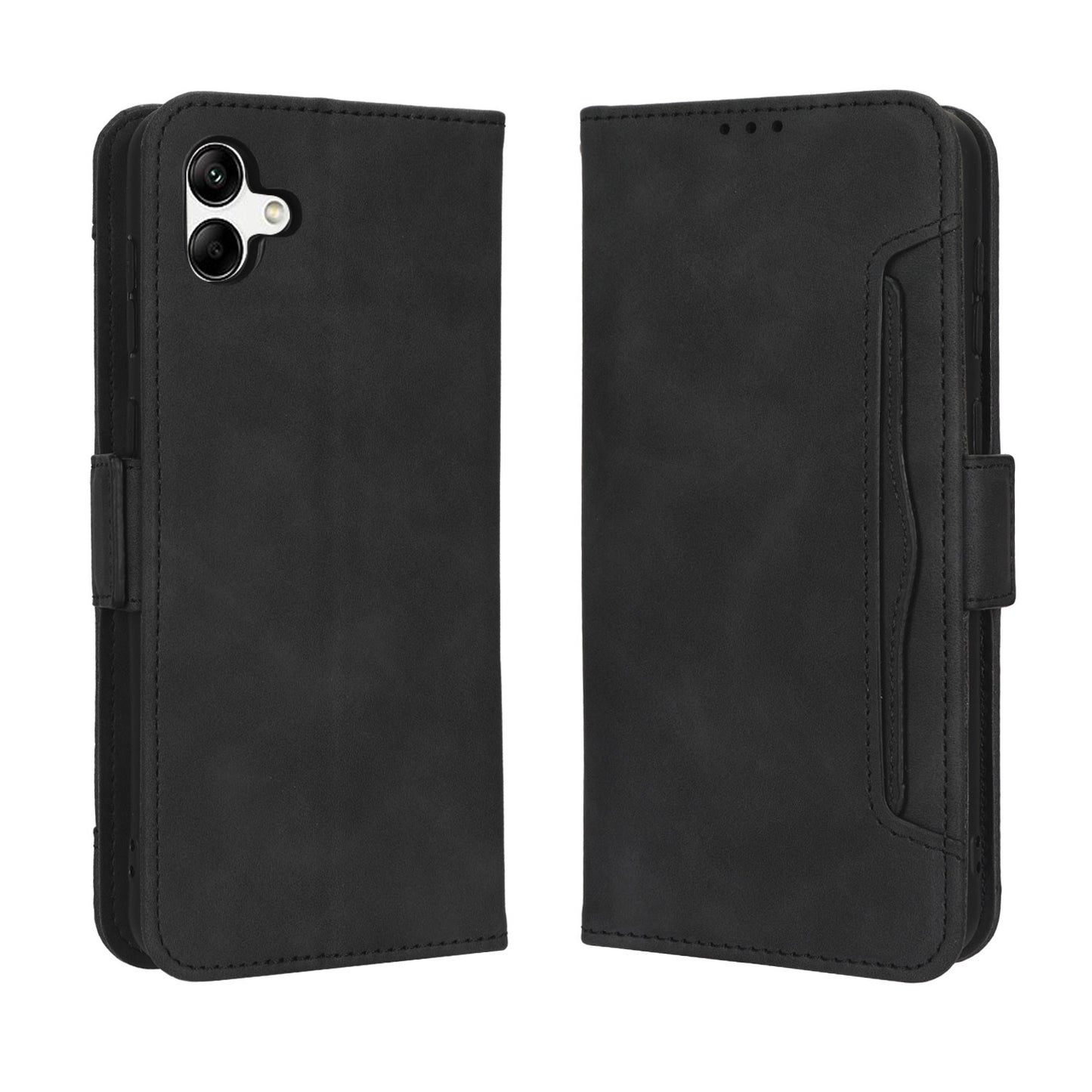 Samsung Galaxy A04 Skin Feel PU Leather Wallet Phone Case with Card Slots, Cash Pocket, Magnetic Closure, Built-In Stand, Full Protection TPU Cover