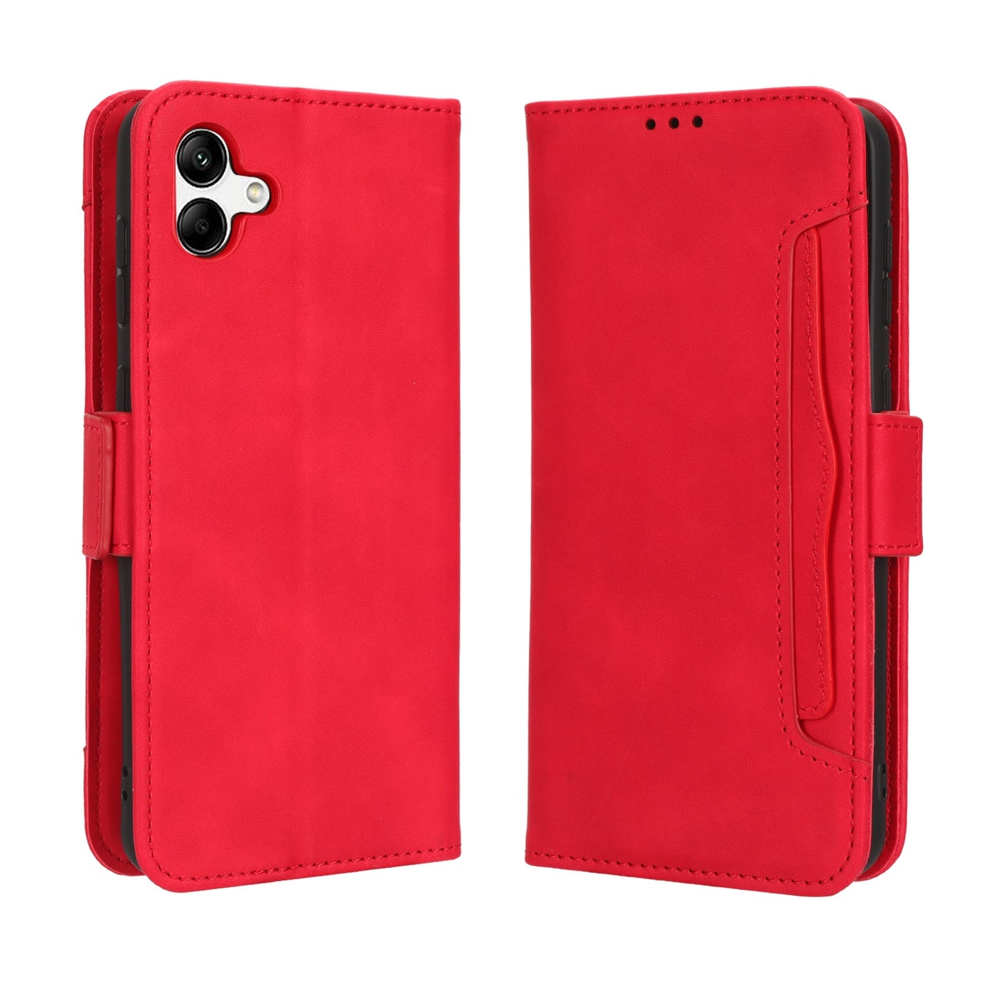 Samsung Galaxy A04 Skin Feel PU Leather Wallet Phone Case with Card Slots, Cash Pocket, Magnetic Closure, Built-In Stand, Full Protection TPU Cover