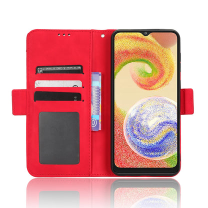 Samsung Galaxy A04 Skin Feel PU Leather Wallet Phone Case with Card Slots, Cash Pocket, Magnetic Closure, Built-In Stand, Full Protection TPU Cover