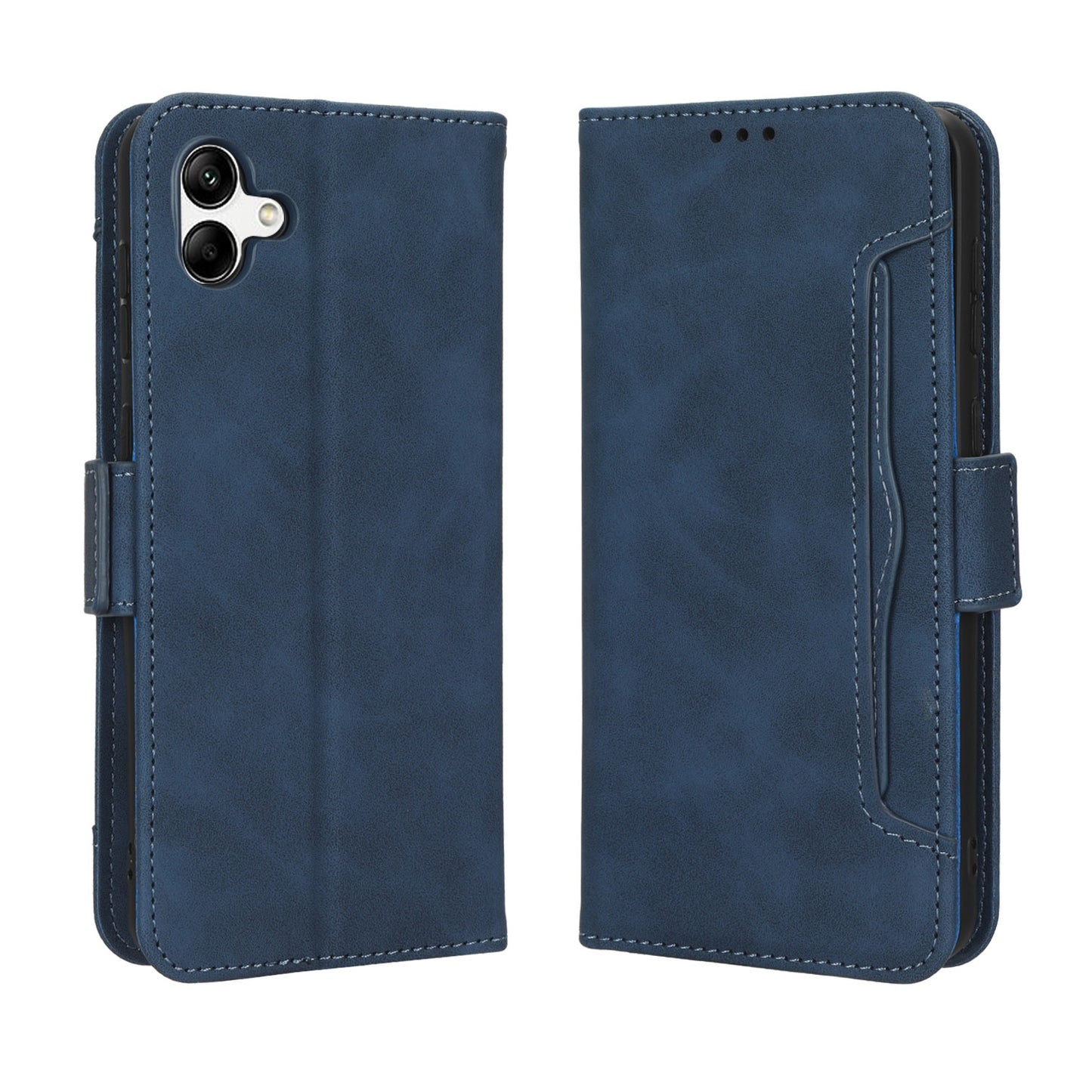 Samsung Galaxy A04 Skin Feel PU Leather Wallet Phone Case with Card Slots, Cash Pocket, Magnetic Closure, Built-In Stand, Full Protection TPU Cover