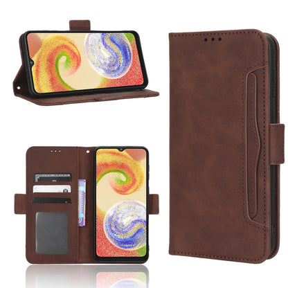 Samsung Galaxy A04 Skin Feel PU Leather Wallet Phone Case with Card Slots, Cash Pocket, Magnetic Closure, Built-In Stand, Full Protection TPU Cover