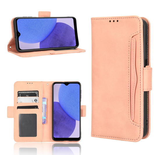 Samsung Galaxy A23e Skin Feel PU Leather Wallet Phone Case with Card Slots, Cash Pocket, Magnetic Closure, Built-In Stand, Full Protection TPU Cover