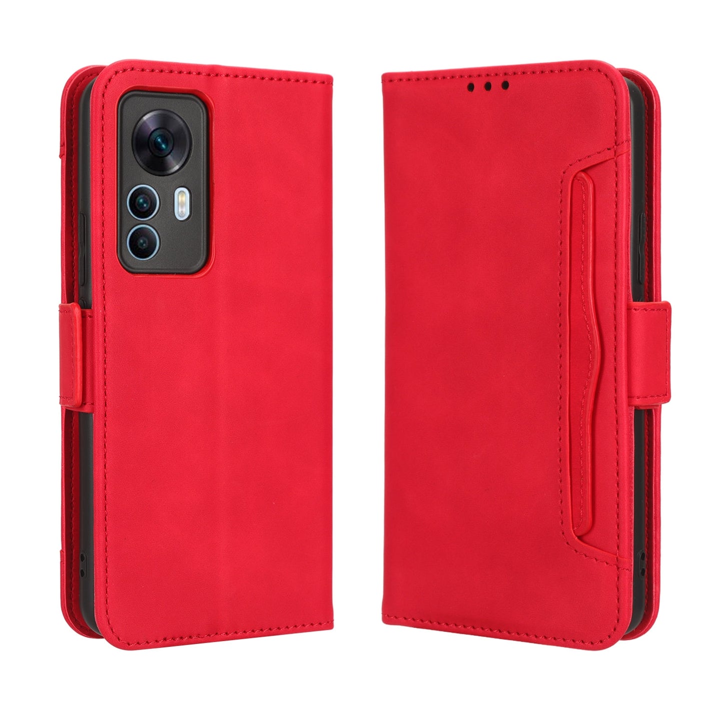 Xiaomi Redmi K50 Ultra Skin Feel PU Leather Wallet Phone Case with Card Slots, Cash Pocket, Magnetic Closure, Built-In Stand, Full Protection TPU Cover