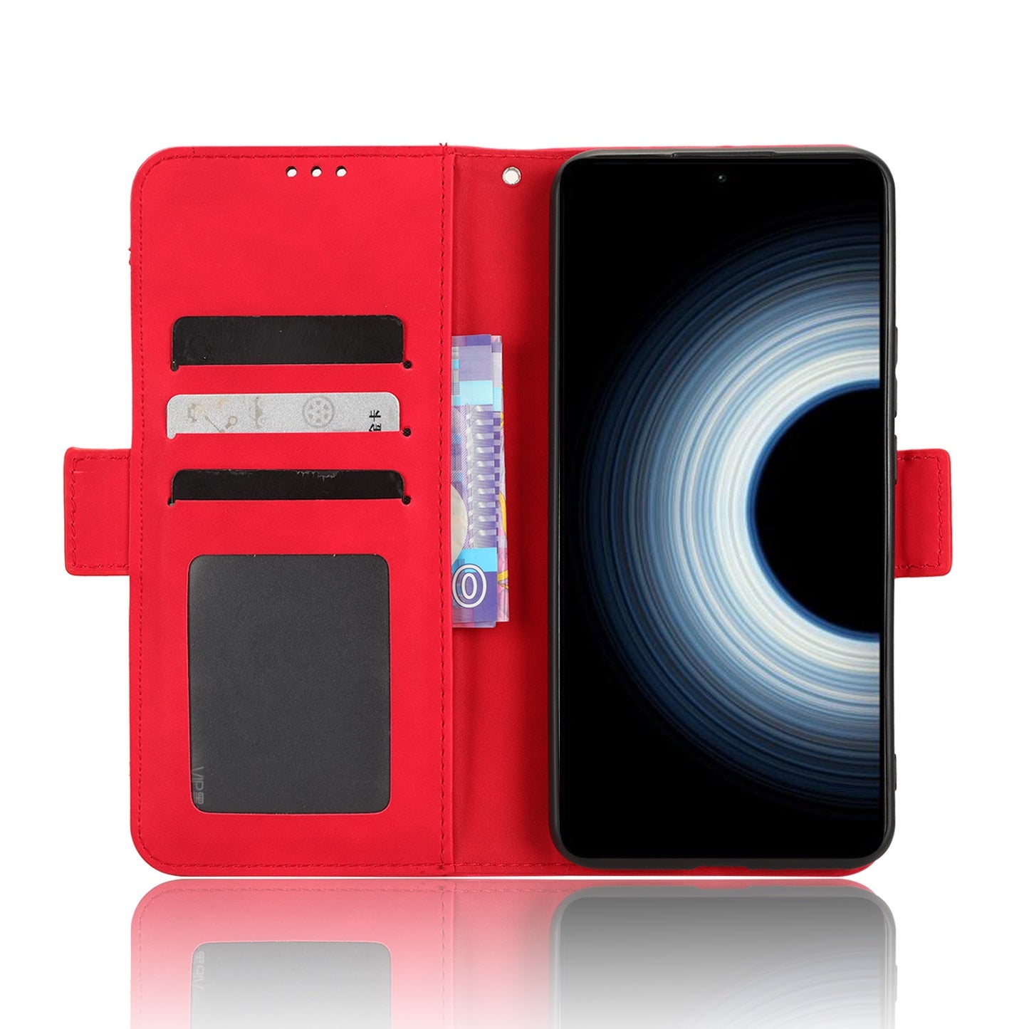Xiaomi Redmi K50 Ultra Skin Feel PU Leather Wallet Phone Case with Card Slots, Cash Pocket, Magnetic Closure, Built-In Stand, Full Protection TPU Cover