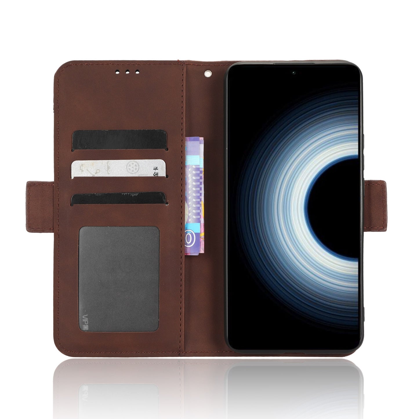 Xiaomi Redmi K50 Ultra Skin Feel PU Leather Wallet Phone Case with Card Slots, Cash Pocket, Magnetic Closure, Built-In Stand, Full Protection TPU Cover