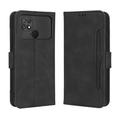 Xiaomi Poco C40 Skin Feel PU Leather Wallet Phone Case with Card Slots, Cash Pocket, Magnetic Closure, Built-In Stand, Full Protection TPU Cover