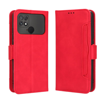 Xiaomi Poco C40 Skin Feel PU Leather Wallet Phone Case with Card Slots, Cash Pocket, Magnetic Closure, Built-In Stand, Full Protection TPU Cover