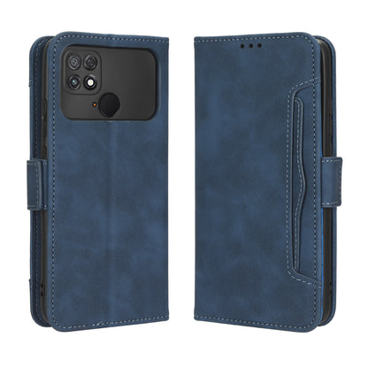Xiaomi Poco C40 Skin Feel PU Leather Wallet Phone Case with Card Slots, Cash Pocket, Magnetic Closure, Built-In Stand, Full Protection TPU Cover