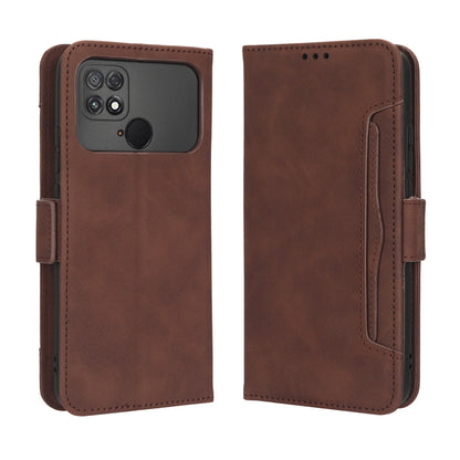 Xiaomi Poco C40 Skin Feel PU Leather Wallet Phone Case with Card Slots, Cash Pocket, Magnetic Closure, Built-In Stand, Full Protection TPU Cover