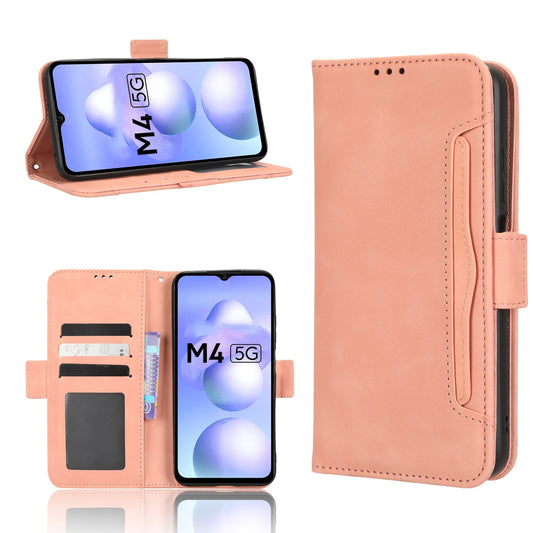 Xiaomi Poco M4 5G Skin Feel PU Leather Wallet Phone Case with Card Slots, Cash Pocket, Magnetic Closure, Built-In Stand, Full Protection TPU Cover