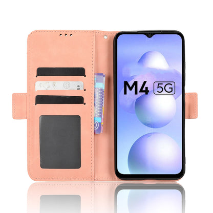 Xiaomi Poco M4 5G Skin Feel PU Leather Wallet Phone Case with Card Slots, Cash Pocket, Magnetic Closure, Built-In Stand, Full Protection TPU Cover