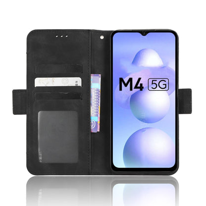 Xiaomi Poco M4 5G Skin Feel PU Leather Wallet Phone Case with Card Slots, Cash Pocket, Magnetic Closure, Built-In Stand, Full Protection TPU Cover