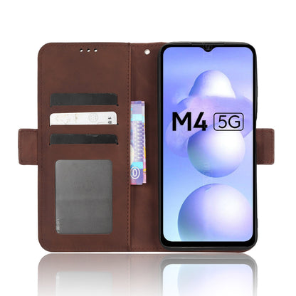 Xiaomi Poco M4 5G Skin Feel PU Leather Wallet Phone Case with Card Slots, Cash Pocket, Magnetic Closure, Built-In Stand, Full Protection TPU Cover