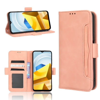 Xiaomi Poco M5 Skin Feel PU Leather Wallet Phone Case with Card Slots, Cash Pocket, Magnetic Closure, Built-In Stand, Full Protection TPU Cover