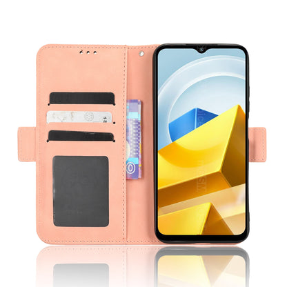 Xiaomi Poco M5 Skin Feel PU Leather Wallet Phone Case with Card Slots, Cash Pocket, Magnetic Closure, Built-In Stand, Full Protection TPU Cover