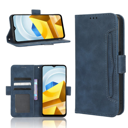 Xiaomi Poco M5 Skin Feel PU Leather Wallet Phone Case with Card Slots, Cash Pocket, Magnetic Closure, Built-In Stand, Full Protection TPU Cover