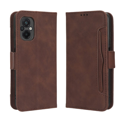Xiaomi Poco M5 Skin Feel PU Leather Wallet Phone Case with Card Slots, Cash Pocket, Magnetic Closure, Built-In Stand, Full Protection TPU Cover