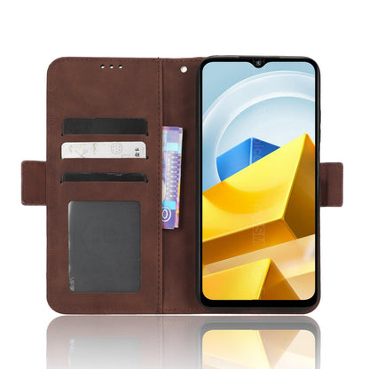 Xiaomi Poco M5 Skin Feel PU Leather Wallet Phone Case with Card Slots, Cash Pocket, Magnetic Closure, Built-In Stand, Full Protection TPU Cover