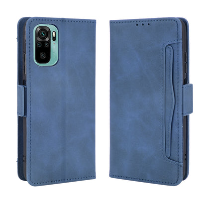 Xiaomi Redmi Note 10S Skin Feel PU Leather Wallet Phone Case with Card Slots, Cash Pocket, Magnetic Closure, Built-In Stand, Full Protection TPU Cover