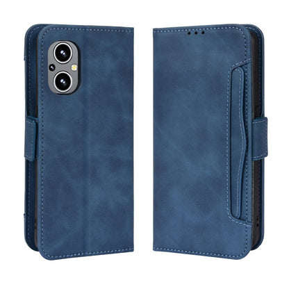 OPPO Reno8 Lite 5G Skin Feel PU Leather Wallet Phone Case with Card Slots, Cash Pocket, Magnetic Closure, Built-In Stand, Full Protection TPU Cover