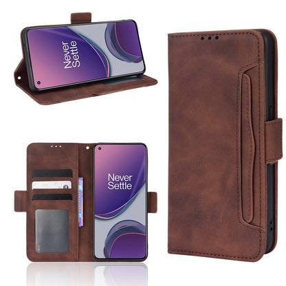 OPPO Reno8 Lite 5G Skin Feel PU Leather Wallet Phone Case with Card Slots, Cash Pocket, Magnetic Closure, Built-In Stand, Full Protection TPU Cover