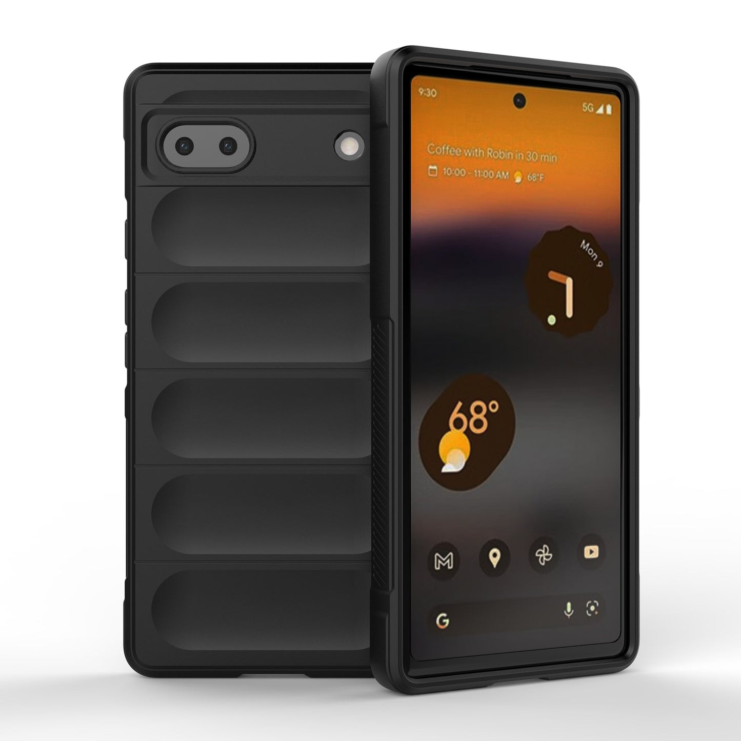 Google Pixel 6a Magic Shield TPU + Flannel Protective Phone Case Cover, Shockproof Scratch Resistant