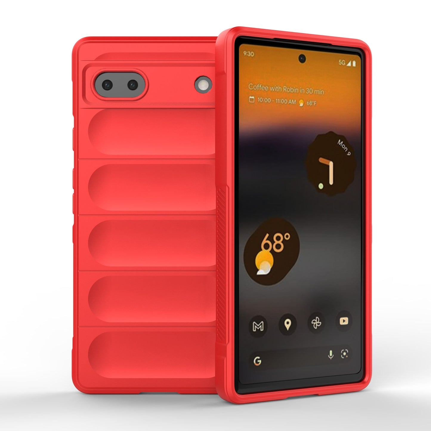 Google Pixel 6a Magic Shield TPU + Flannel Protective Phone Case Cover, Shockproof Scratch Resistant