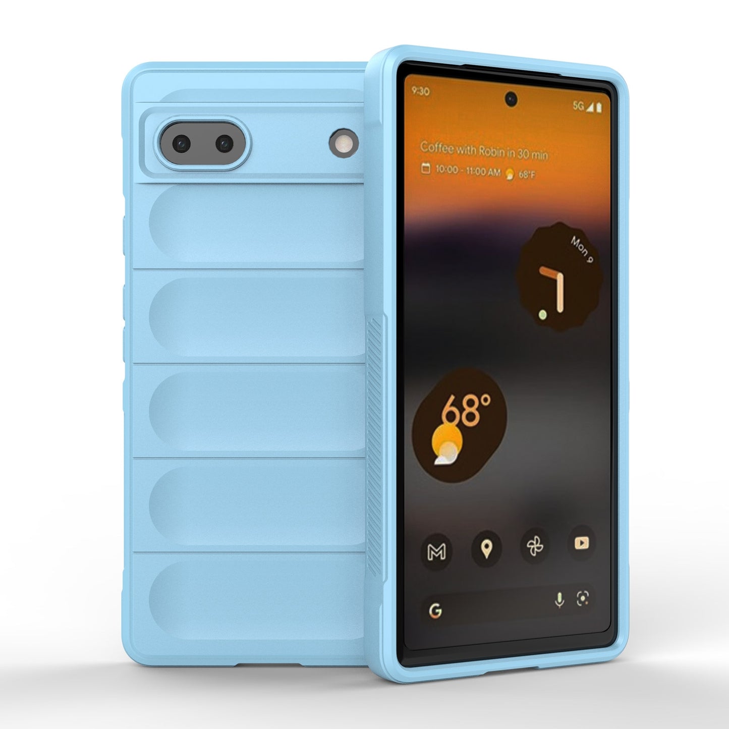 Google Pixel 6a Magic Shield TPU + Flannel Protective Phone Case Cover, Shockproof Scratch Resistant