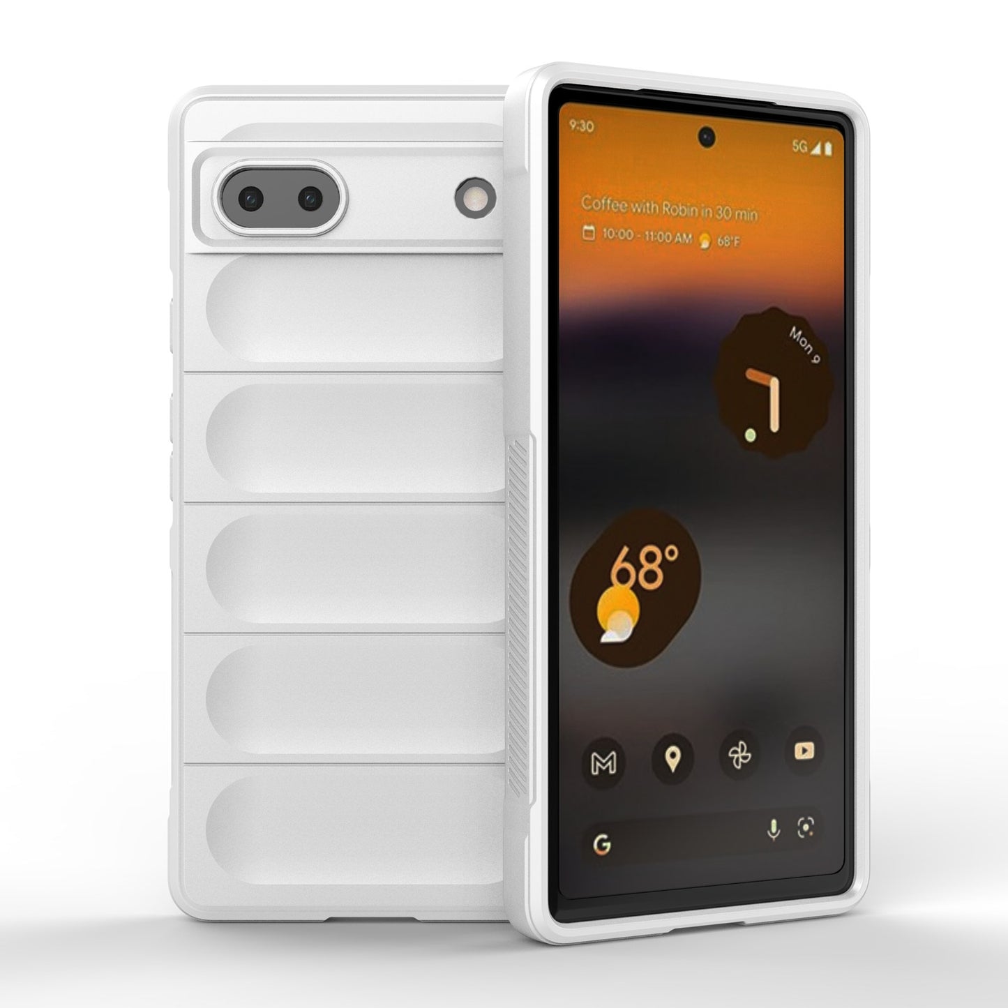 Google Pixel 6a Magic Shield TPU + Flannel Protective Phone Case Cover, Shockproof Scratch Resistant