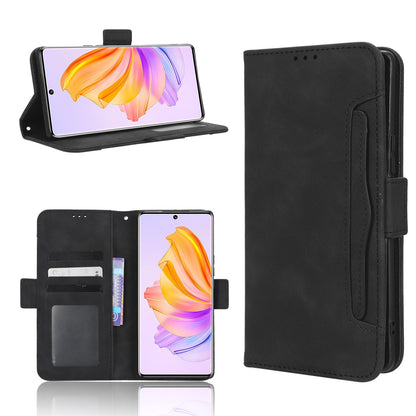 Honor 80 SE 5G Skin Feel PU Leather Wallet Phone Case with Card Slots, Cash Pocket, Magnetic Closure, Built-In Stand, Full Protection TPU Cover