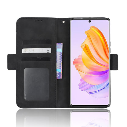 Honor 80 SE 5G Skin Feel PU Leather Wallet Phone Case with Card Slots, Cash Pocket, Magnetic Closure, Built-In Stand, Full Protection TPU Cover
