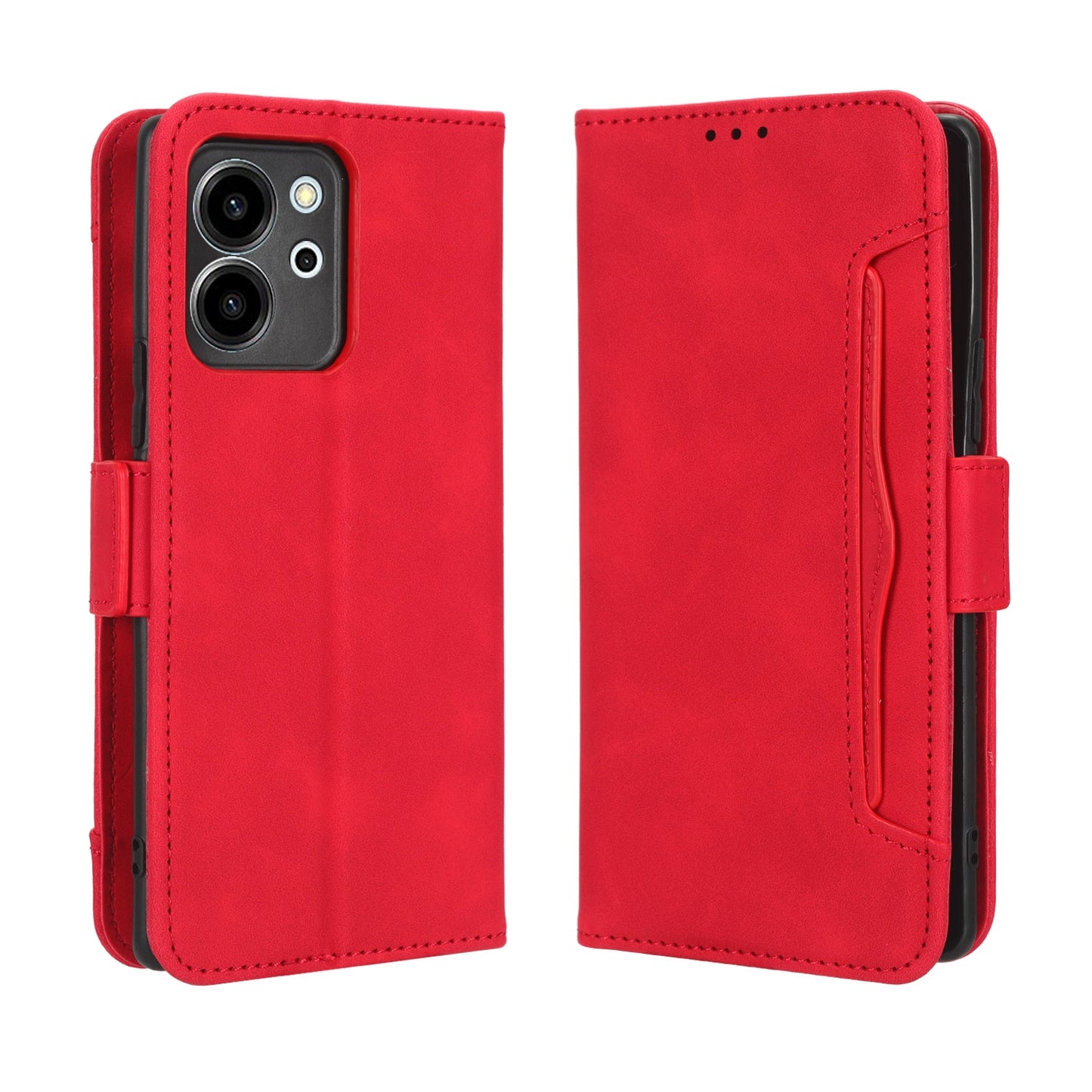 Honor 80 SE 5G Skin Feel PU Leather Wallet Phone Case with Card Slots, Cash Pocket, Magnetic Closure, Built-In Stand, Full Protection TPU Cover