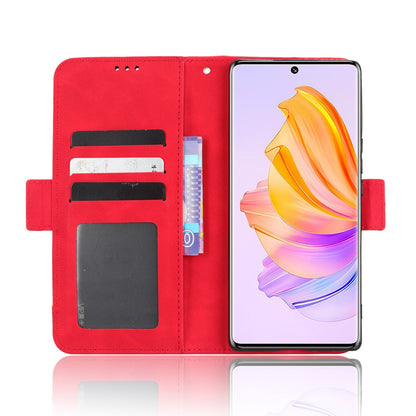 Honor 80 SE 5G Skin Feel PU Leather Wallet Phone Case with Card Slots, Cash Pocket, Magnetic Closure, Built-In Stand, Full Protection TPU Cover