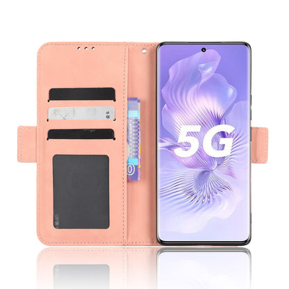 Honor 80 5G Skin Feel PU Leather Wallet Phone Case with Card Slots, Cash Pocket, Magnetic Closure, Built-In Stand, Full Protection TPU Cover
