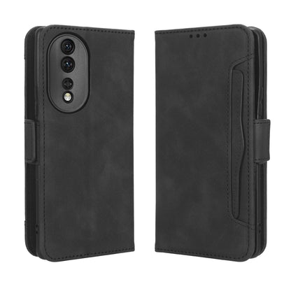 Honor 80 5G Skin Feel PU Leather Wallet Phone Case with Card Slots, Cash Pocket, Magnetic Closure, Built-In Stand, Full Protection TPU Cover
