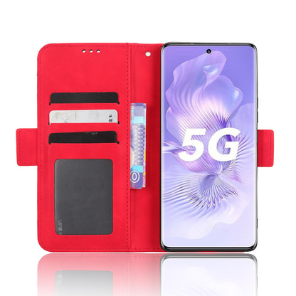 Honor 80 5G Skin Feel PU Leather Wallet Phone Case with Card Slots, Cash Pocket, Magnetic Closure, Built-In Stand, Full Protection TPU Cover