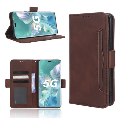 Honor 80 Pro 5G Skin Feel PU Leather Wallet Phone Case with Card Slots, Cash Pocket, Magnetic Closure, Built-In Stand, Full Protection TPU Cover