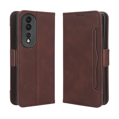 Honor 80 Pro 5G Skin Feel PU Leather Wallet Phone Case with Card Slots, Cash Pocket, Magnetic Closure, Built-In Stand, Full Protection TPU Cover