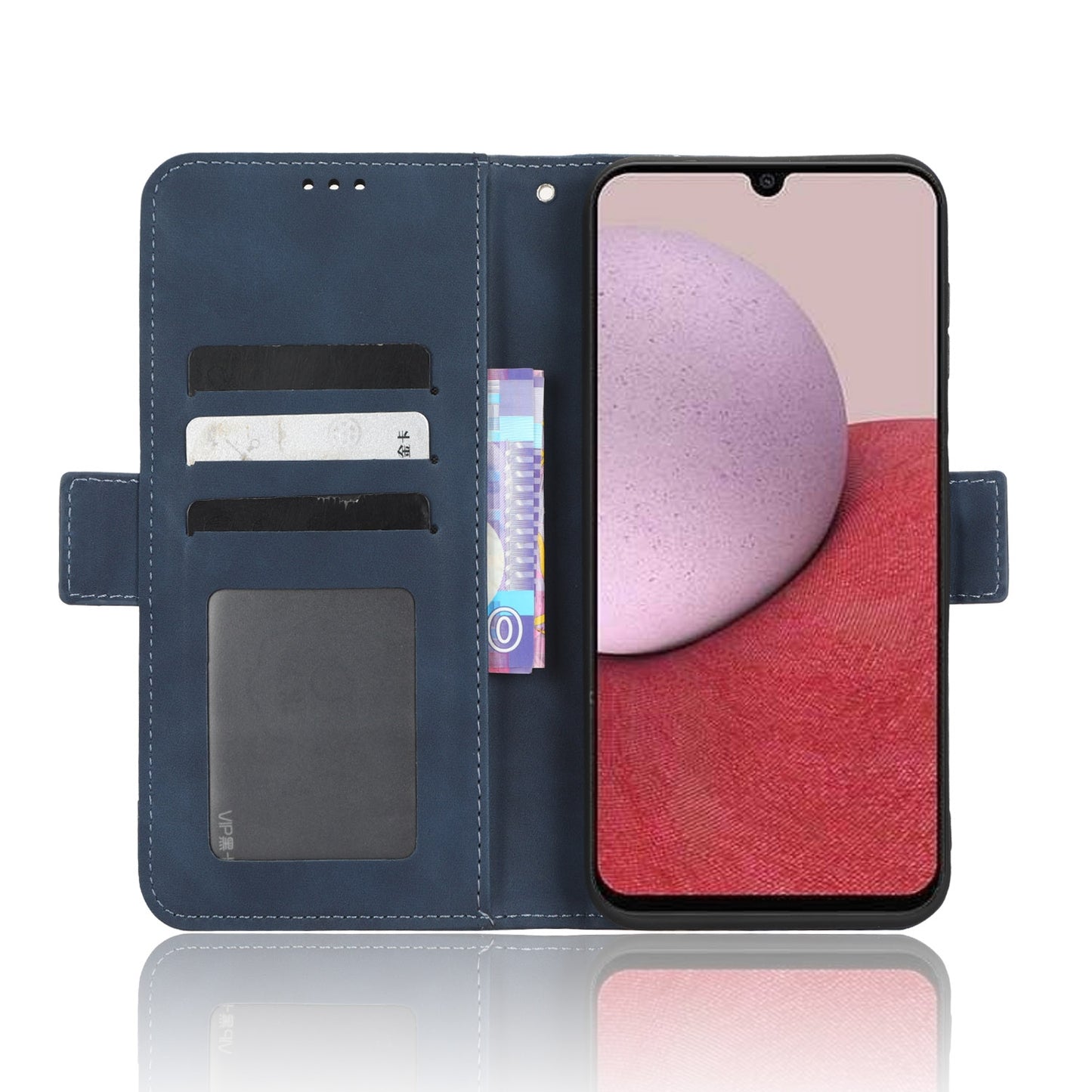 Samsung Galaxy A14 5G Skin Feel PU Leather Wallet Phone Case with Card Slots, Cash Pocket, Magnetic Closure, Built-In Stand, Full Protection TPU Cover