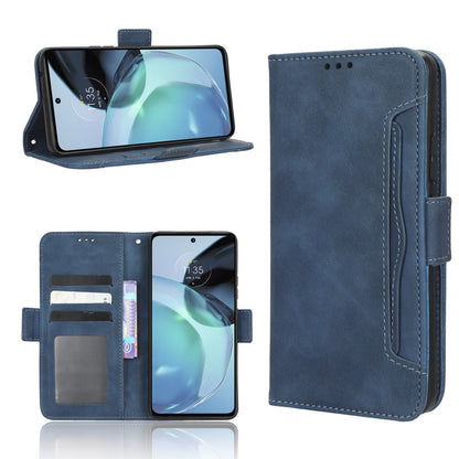 Motorola Moto G72 4G Skin Feel PU Leather Wallet Phone Case with Card Slots, Cash Pocket, Magnetic Closure, Built-In Stand, Full Protection TPU Cover