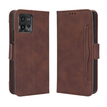 Motorola Moto G72 4G Skin Feel PU Leather Wallet Phone Case with Card Slots, Cash Pocket, Magnetic Closure, Built-In Stand, Full Protection TPU Cover