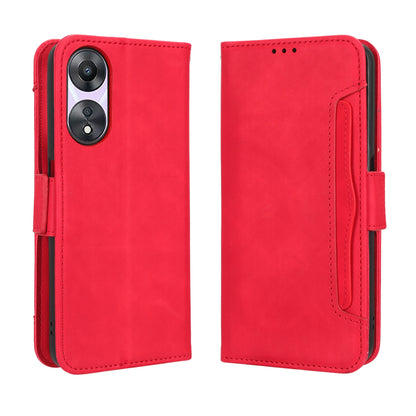 OPPO A58 5G Skin Feel PU Leather Wallet Phone Case with Card Slots, Cash Pocket, Magnetic Closure, Built-In Stand, Full Protection TPU Cover