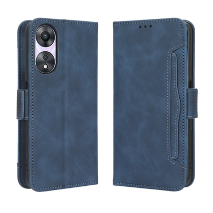 OPPO A58 5G Skin Feel PU Leather Wallet Phone Case with Card Slots, Cash Pocket, Magnetic Closure, Built-In Stand, Full Protection TPU Cover