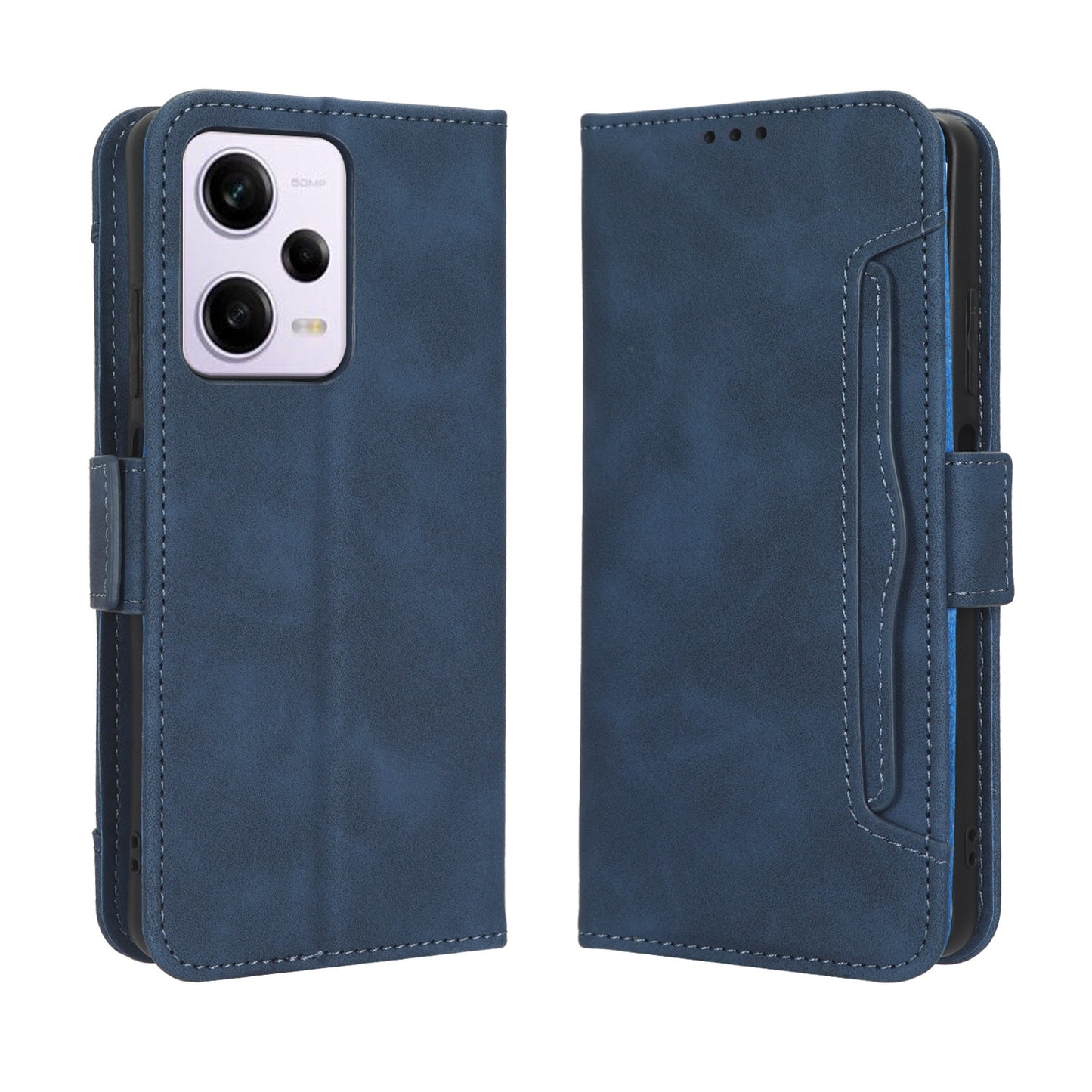 Xiaomi Redmi Note 12 Pro+ Skin Feel PU Leather Wallet Phone Case with Card Slots, Cash Pocket, Magnetic Closure, Built-In Stand, Full Protection TPU Cover
