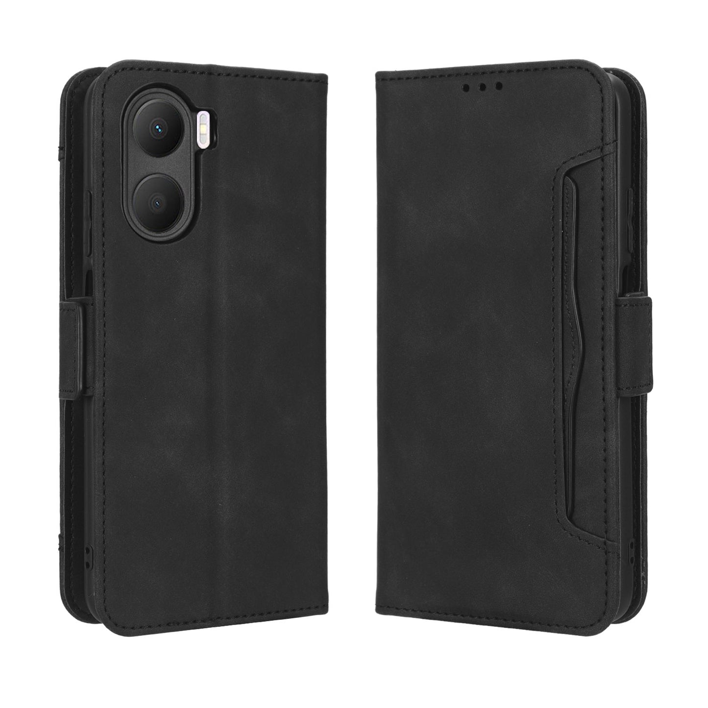Honor Play 40 Plus Skin Feel PU Leather Wallet Phone Case with Card Slots, Cash Pocket, Magnetic Closure, Built-In Stand, Full Protection TPU Cover