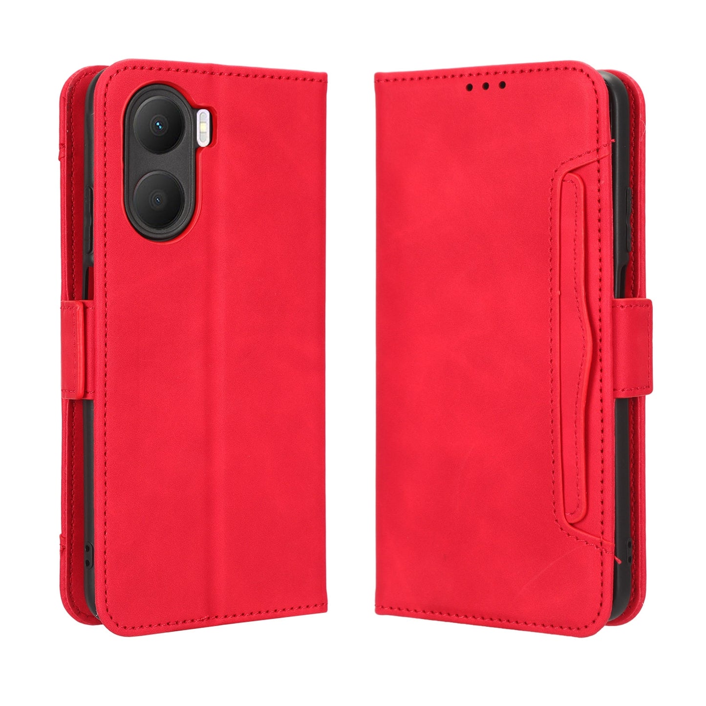 Honor Play 40 Plus Skin Feel PU Leather Wallet Phone Case with Card Slots, Cash Pocket, Magnetic Closure, Built-In Stand, Full Protection TPU Cover