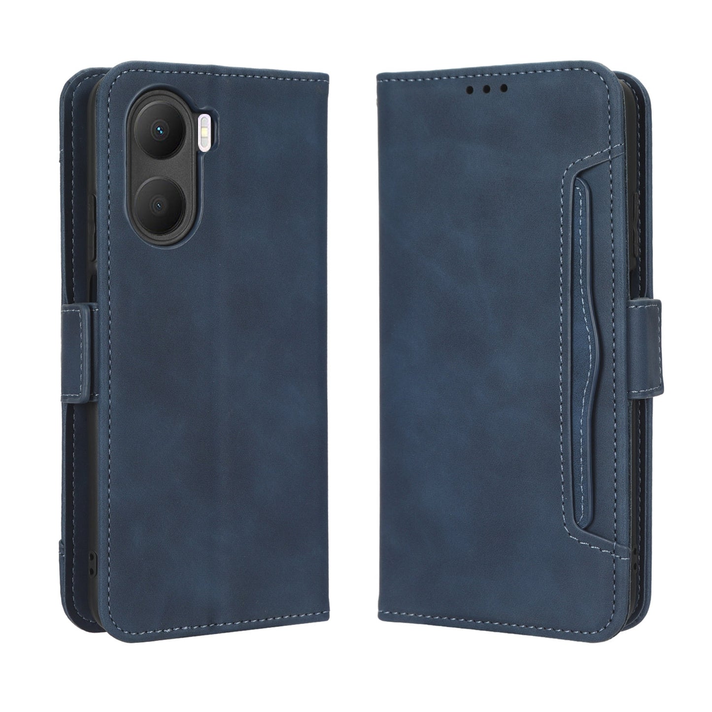 Honor Play 40 Plus Skin Feel PU Leather Wallet Phone Case with Card Slots, Cash Pocket, Magnetic Closure, Built-In Stand, Full Protection TPU Cover