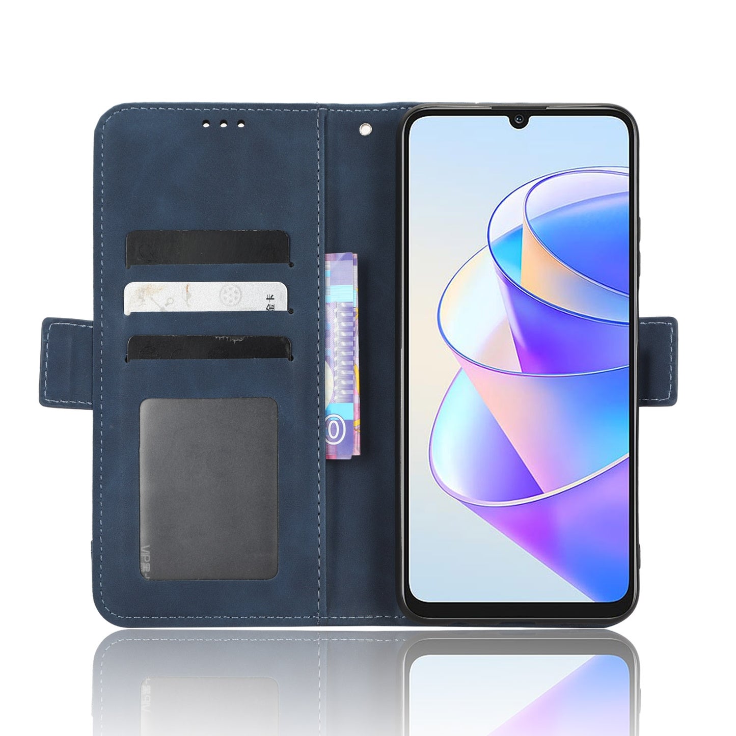 Honor Play 40 Plus Skin Feel PU Leather Wallet Phone Case with Card Slots, Cash Pocket, Magnetic Closure, Built-In Stand, Full Protection TPU Cover
